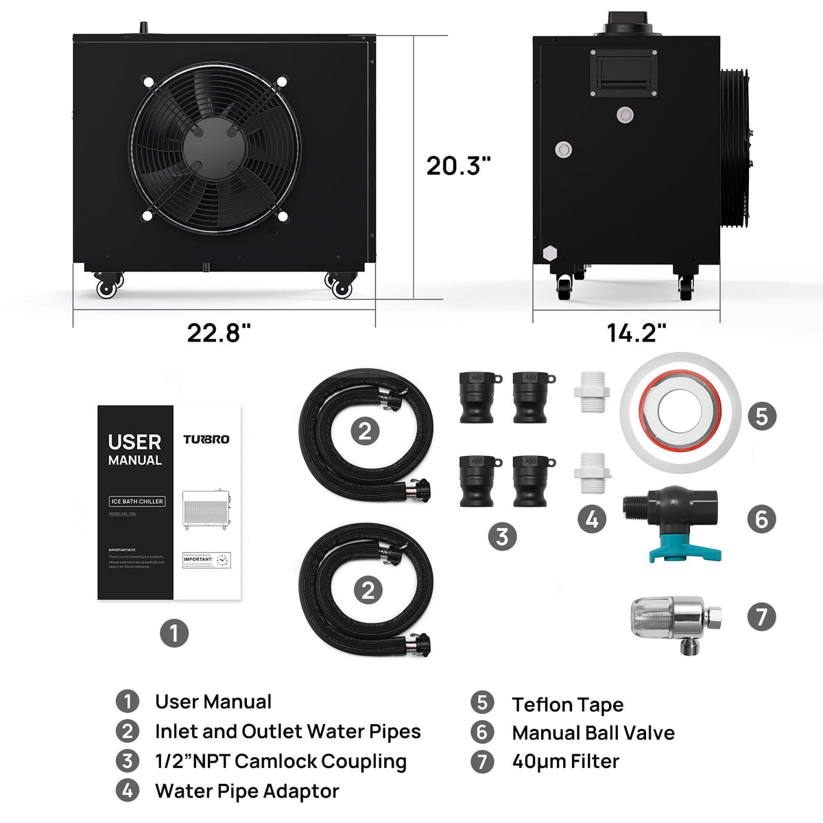 FrostCore F85 1 HP Cold Plunge Water Chiller with Wi-Fi & Ozone