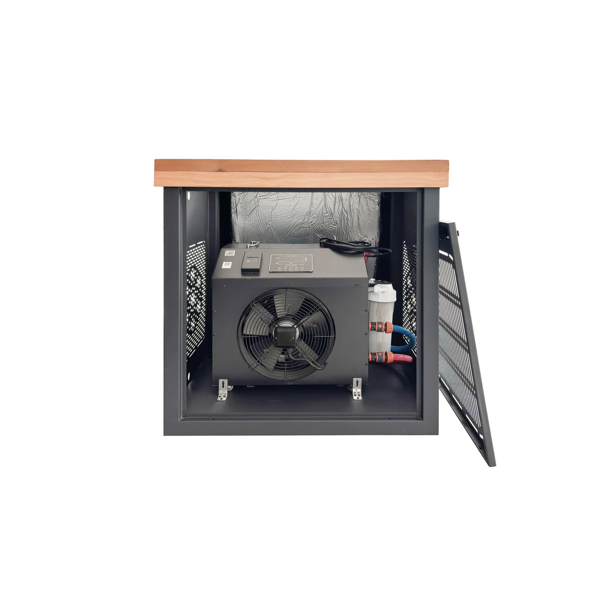 Stainless Steel Cold Plunge with Integrated Chiller – Cedar Exterior