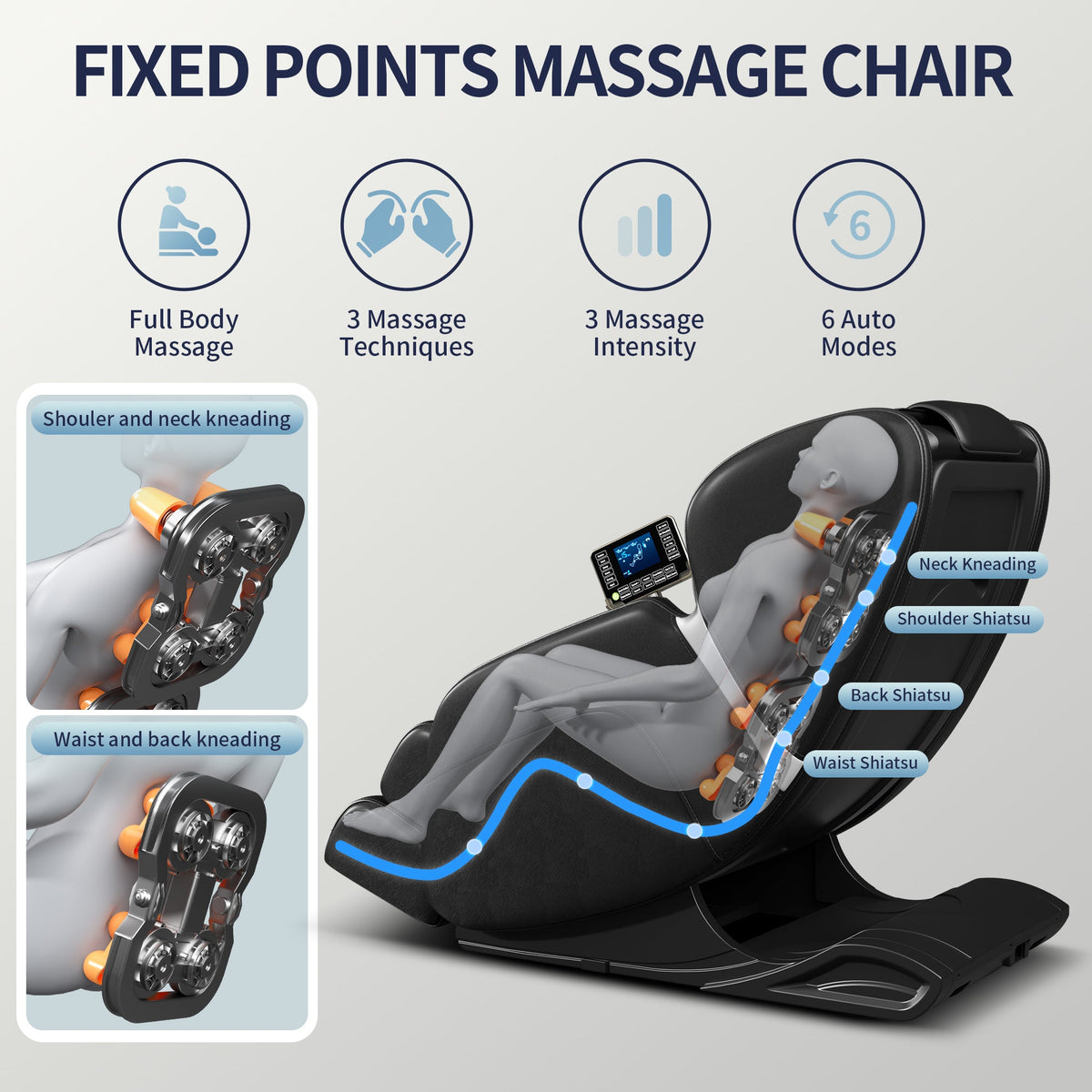 Full-Body Zero Gravity Massage Chair with 8-Roller Massage