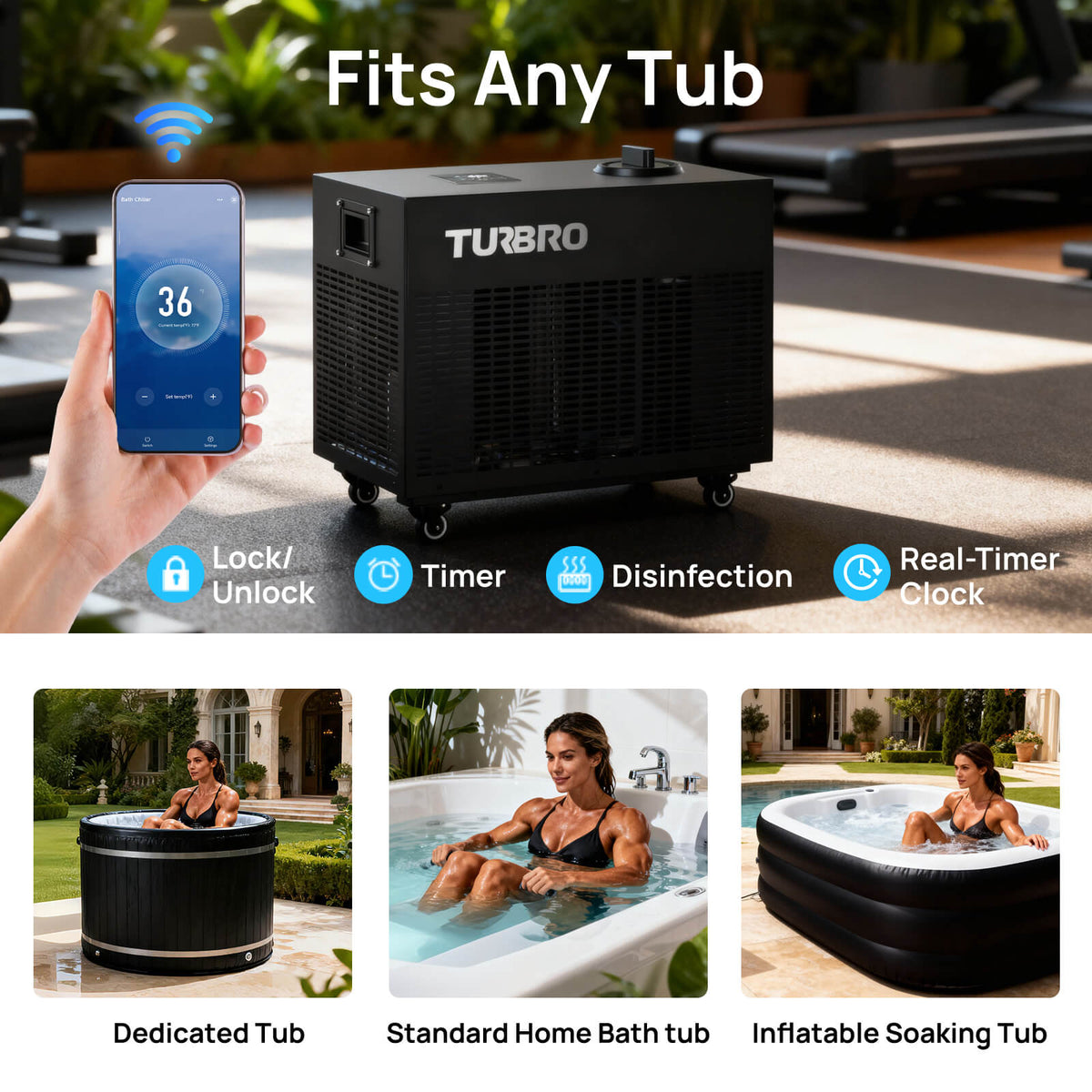 FrostCore F85 1 HP Cold Plunge Water Chiller with Wi-Fi & Ozone