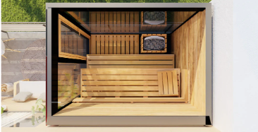 ThermaSol Vera 2–3 Person Outdoor Sauna with Mirrored Glass