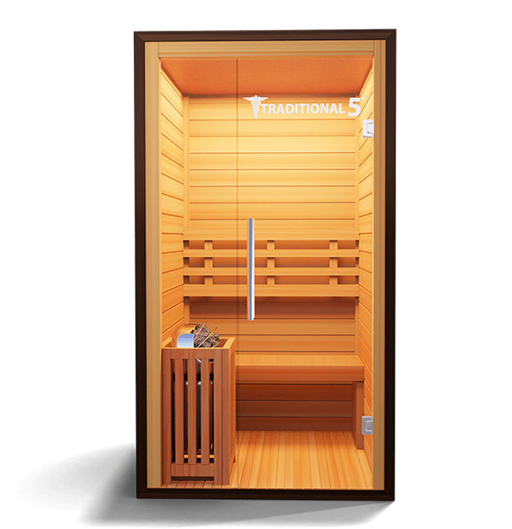 Traditional 5 Steam Sauna for 1 Person – Hemlock Wood