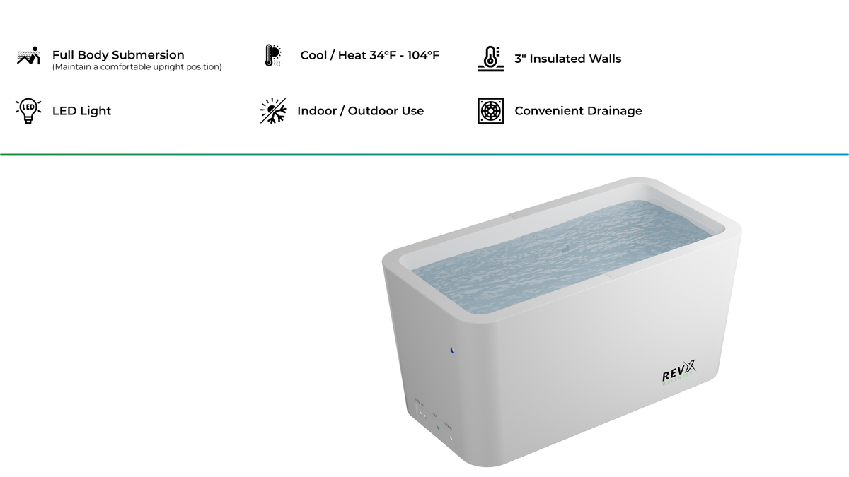 RevX Acrylic X Tub Cold Plunge with LUX 1.5HP Chiller & Filtration