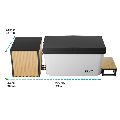 RevX Acrylic X Tub Cold Plunge with LUX 1.5HP Chiller & Filtration