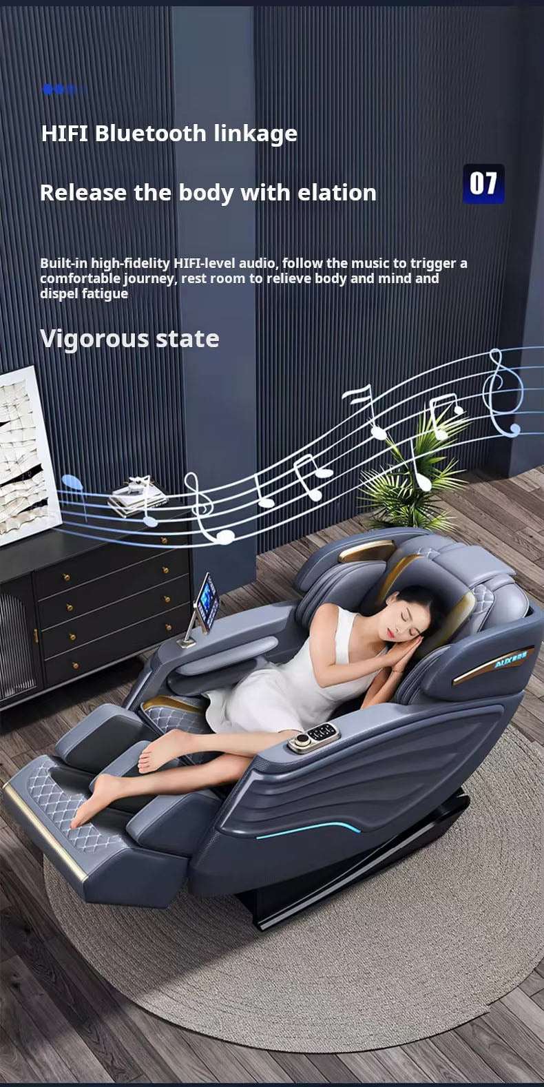 ﻿MedEq Recovery C79 SL-Track Massage Chair with AI Voice & Heat