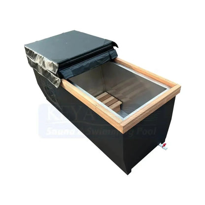 Stainless Steel Cold Plunge with Integrated Chiller – Cedar Exterior
